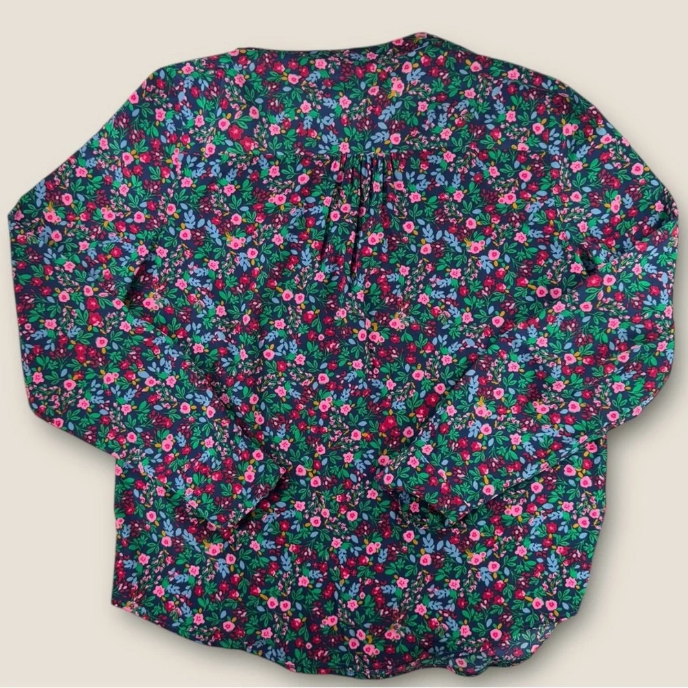 J. Crew Vibrant Floral Long Sleeve Blouse‎